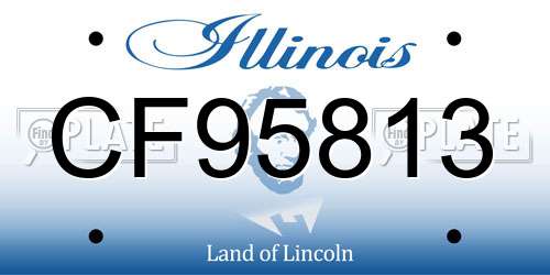 CF95813 Illinois License Plate