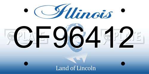 CF96412 Illinois License Plate