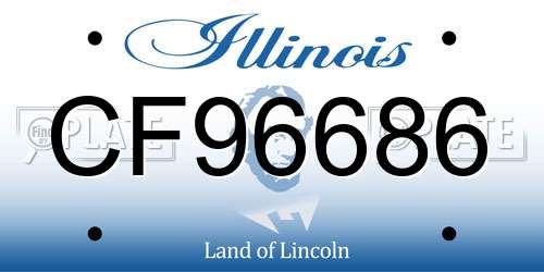 CF96686 Illinois License Plate