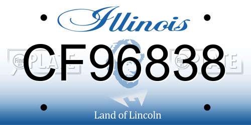 CF96838 Illinois License Plate
