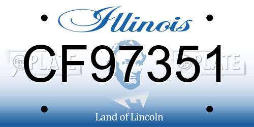 CF97351 Illinois License Plate