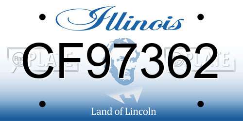 CF97362 Illinois License Plate