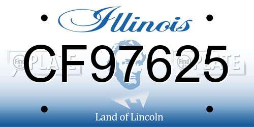 CF97625 Illinois License Plate
