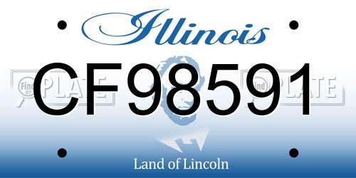 CF98591 Illinois License Plate