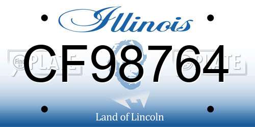 CF98764 Illinois License Plate