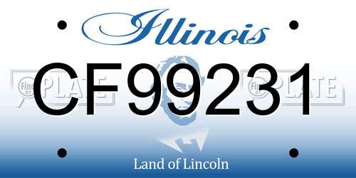 CF99231 Illinois License Plate