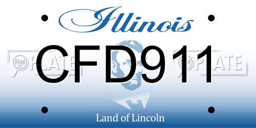 CFD911 Illinois License Plate