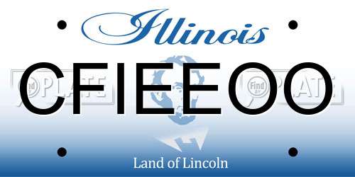 CFIEEOO Illinois License Plate