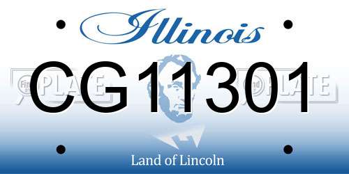 CG11301 Illinois License Plate