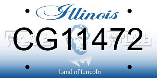 CG11472 Illinois License Plate
