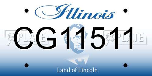 CG11511 Illinois License Plate