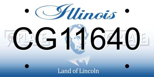 CG11640 Illinois License Plate