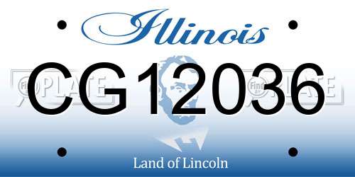 CG12036 Illinois License Plate