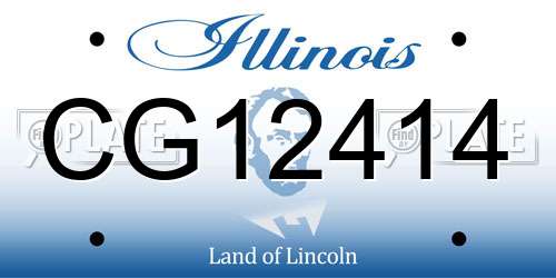 CG12414 Illinois License Plate