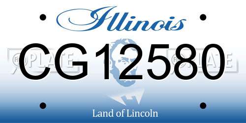 CG12580 Illinois License Plate