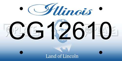 CG12610 Illinois License Plate