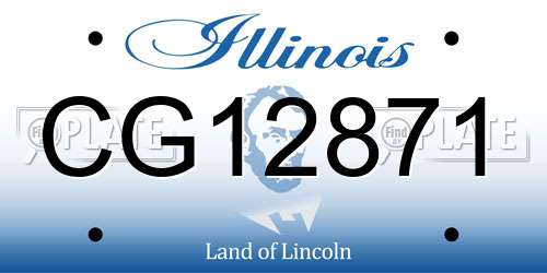 CG12871 Illinois License Plate