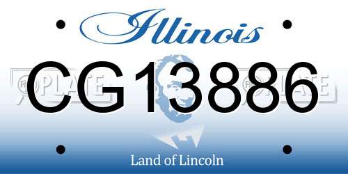 CG13886 Illinois License Plate