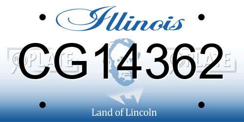CG14362 Illinois License Plate