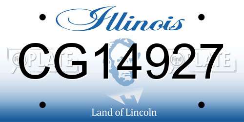 CG14927 Illinois License Plate