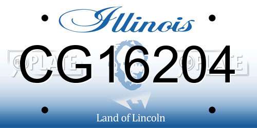 CG16204 Illinois License Plate
