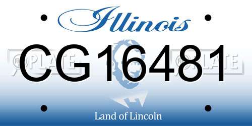 CG16481 Illinois License Plate