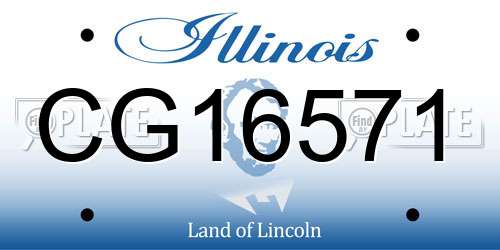 CG16571 Illinois License Plate