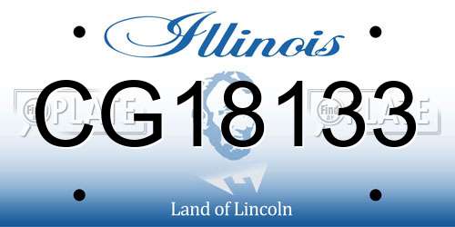 CG18133 Illinois License Plate
