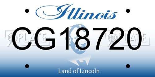 CG18720 Illinois License Plate