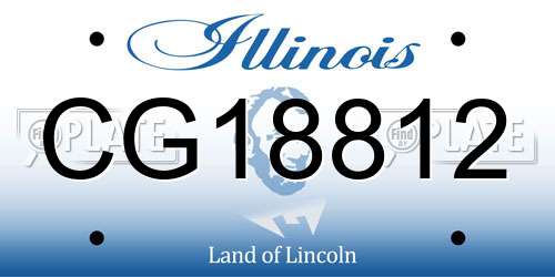 CG18812 Illinois License Plate