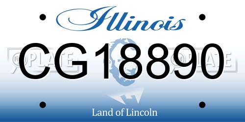 CG18890 Illinois License Plate