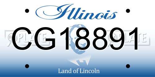CG18891 Illinois License Plate