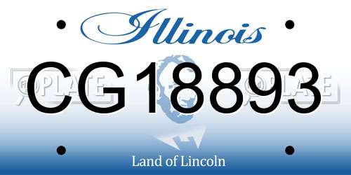 CG18893 Illinois License Plate