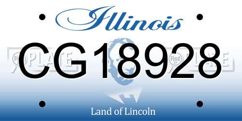 CG18928 Illinois License Plate