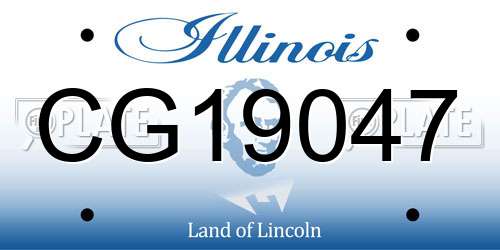 CG19047 Illinois License Plate