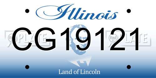 CG19121 Illinois License Plate
