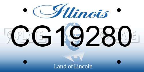 CG19280 Illinois License Plate