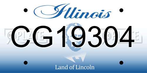 CG19304 Illinois License Plate