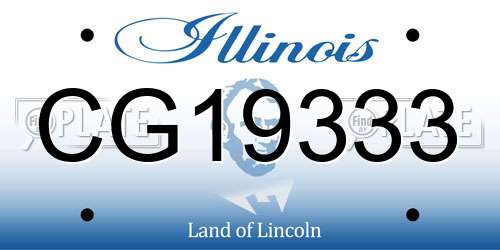 CG19333 Illinois License Plate