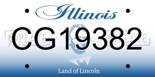 CG19382 Illinois License Plate