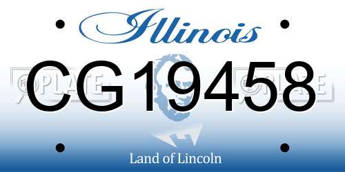 CG19458 Illinois License Plate