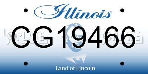 CG19466 Illinois License Plate