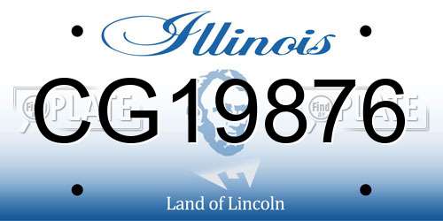 CG19876 Illinois License Plate