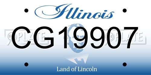 CG19907 Illinois License Plate