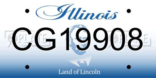 CG19908 Illinois License Plate