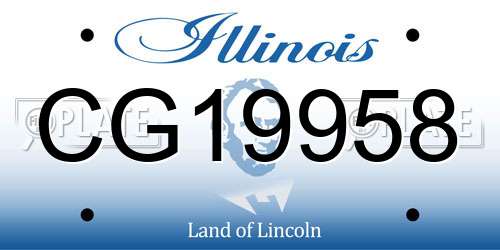 CG19958 Illinois License Plate