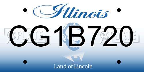 CG1B720 Illinois License Plate