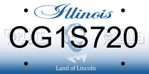 CG1S720 Illinois License Plate
