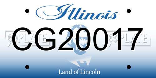 CG20017 Illinois License Plate