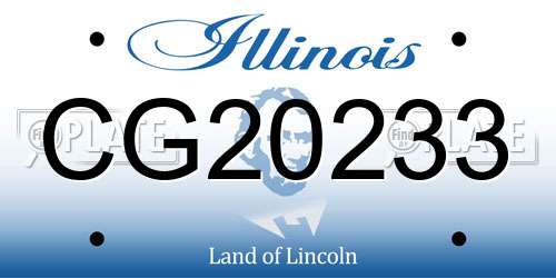 CG20233 Illinois License Plate